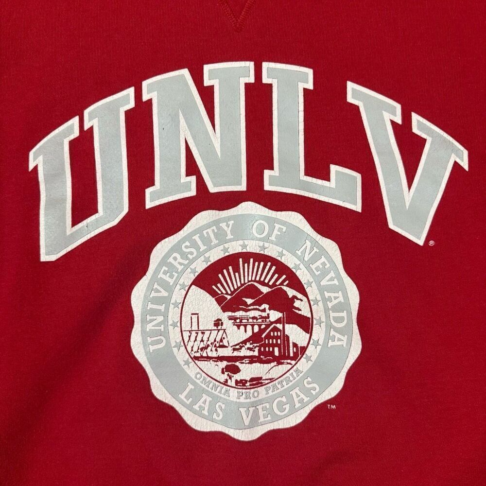 Vintage Champion L UNLV Crewneck Sweatshirt Red University Las Vegas College - Picture 2 of 4